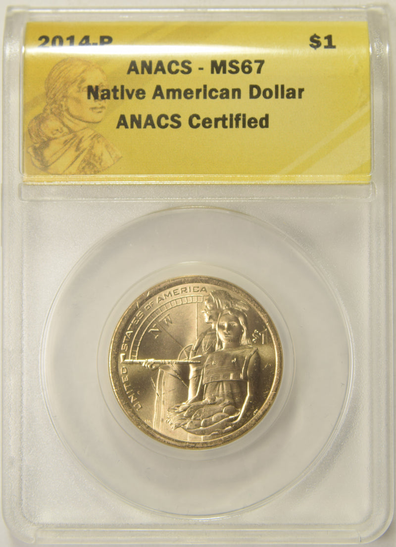 2014-P Native American Dollar ANACS MS-67