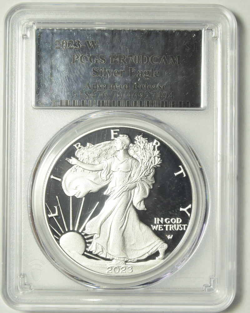 2023-W Silver Eagle . . . . PCGS PR-70 DCAM Advance Release Silver Label