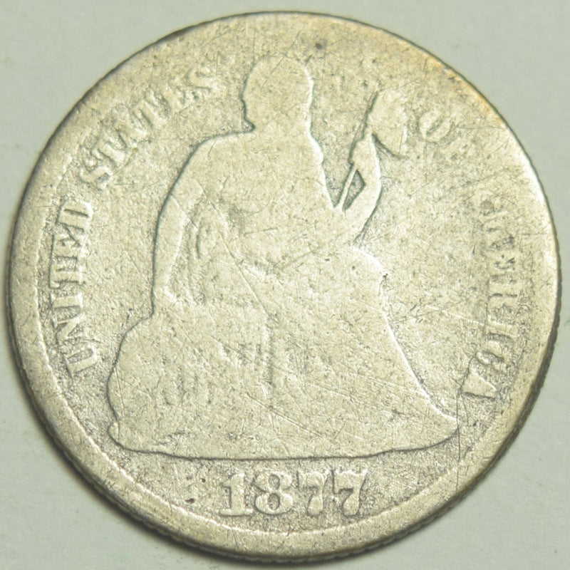 1877-CC Seated Liberty Dime . . . . Good