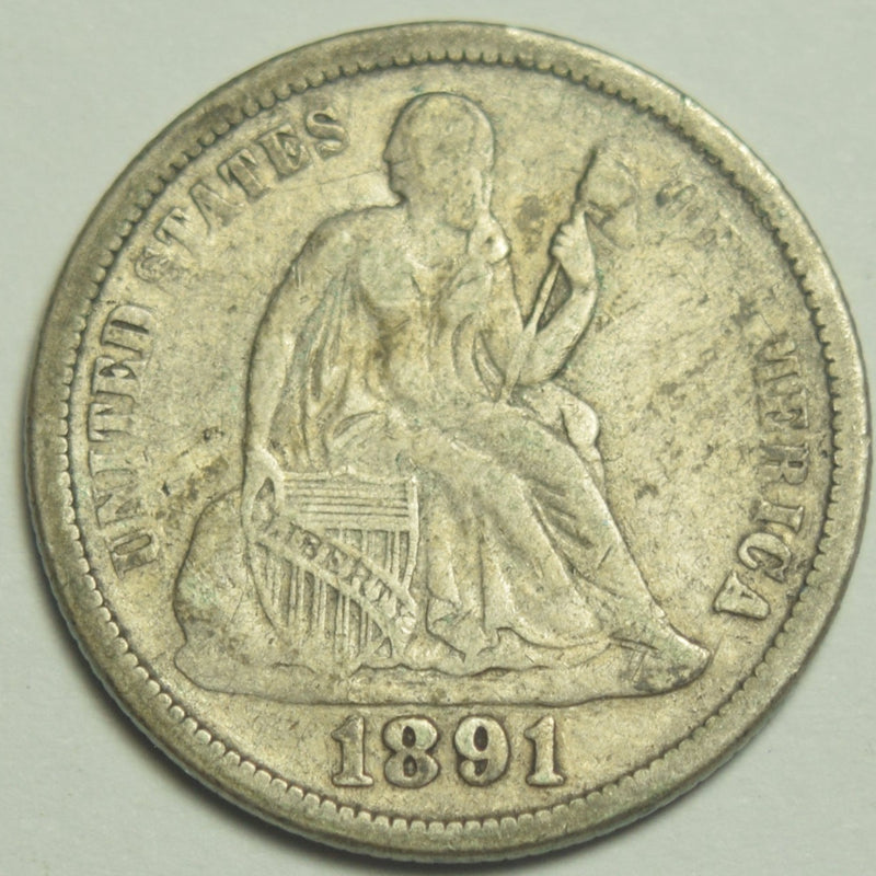 1891 Seated Liberty Dime . . . . XF/AU