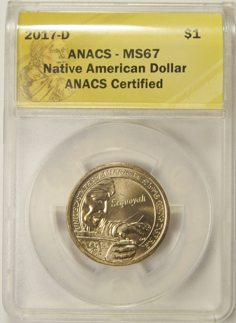 2017-D Native American Dollar ANACS MS-67