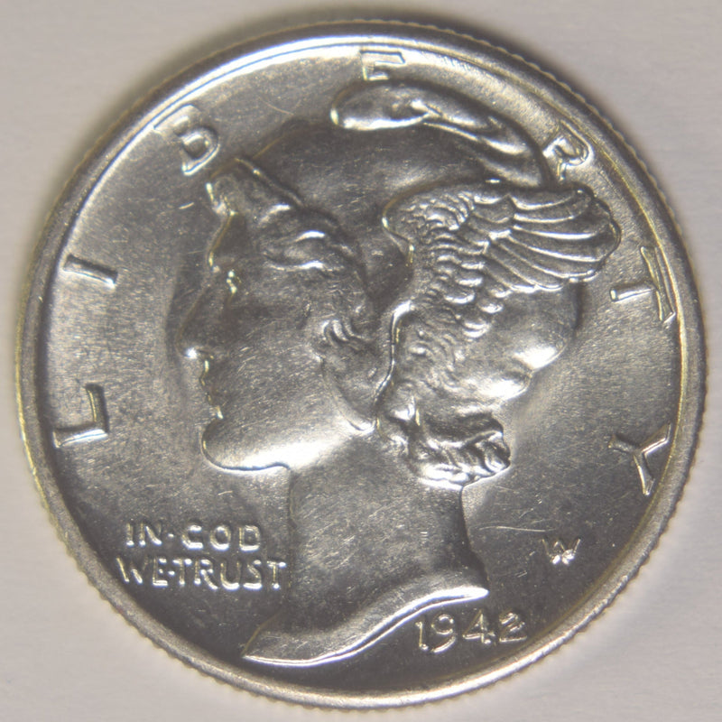 1942-S Mercury Dime Choice Brilliant Uncirculated