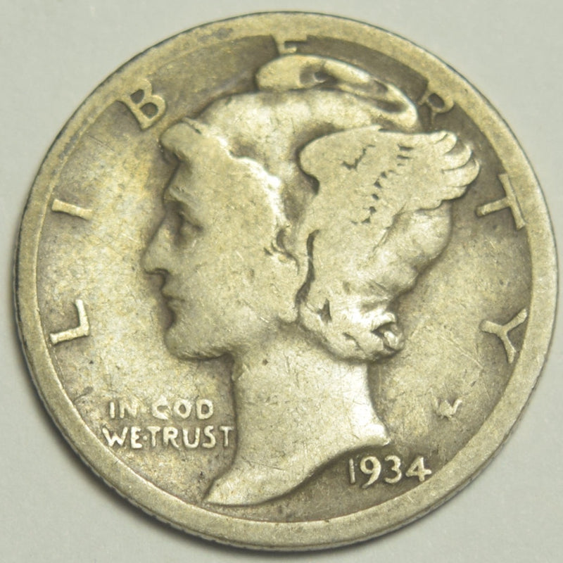 1934 Mercury Dime Very Good