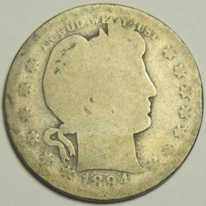 1894-O Barber Quarter . . . . About Good