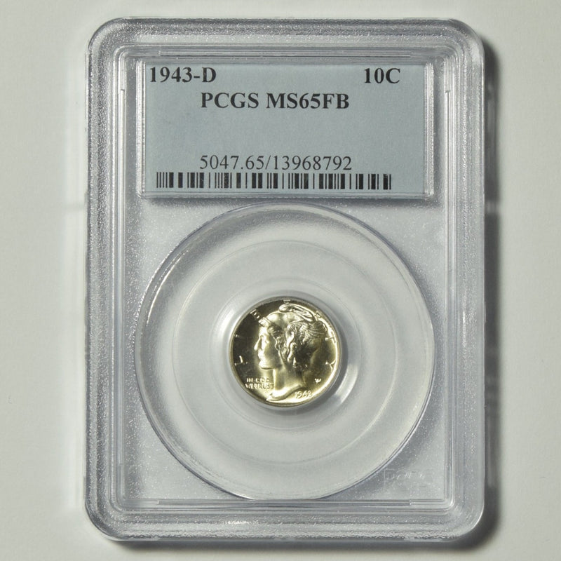 1943-D Mercury Dime . . . . PCGS MS-65 FB