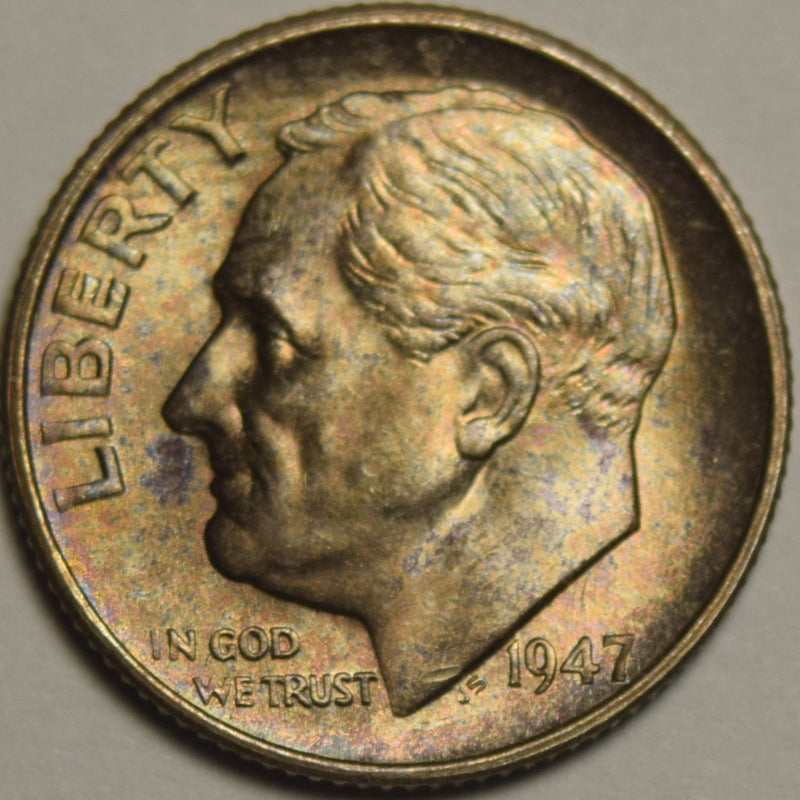 1947-S Roosevelt Dime . . . . Superb BU Color!