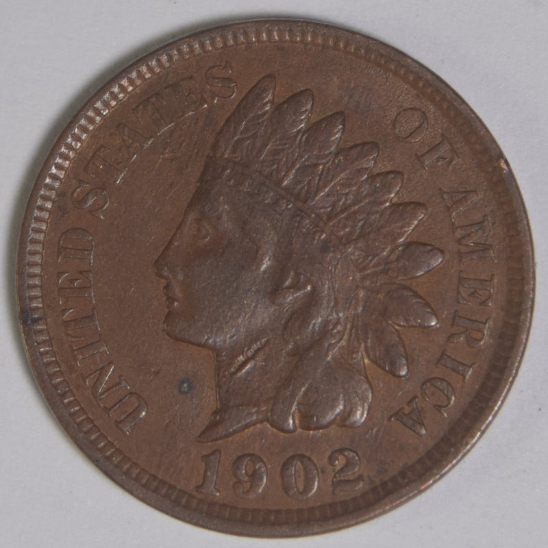 1902 Indian Cent XF cut on obverse