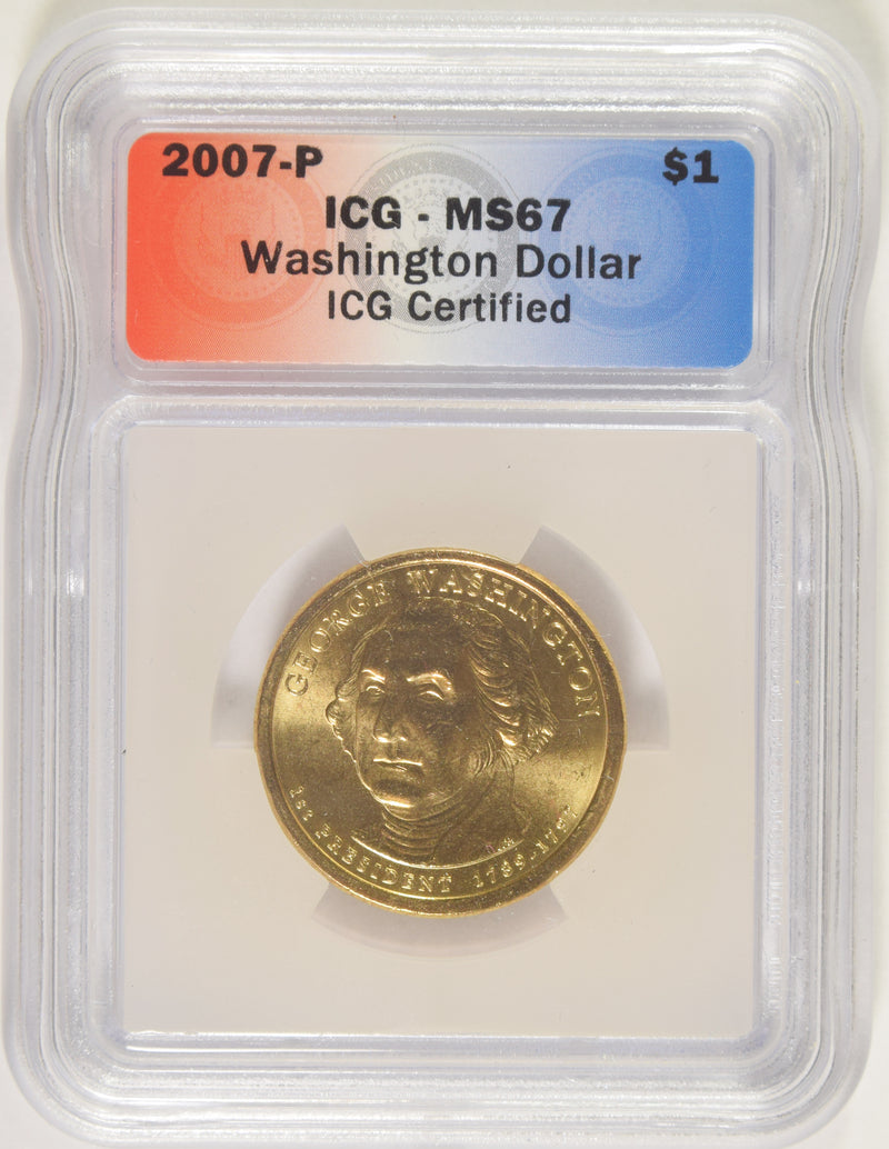 2007-P Washington Presidential Dollar ICG MS-67