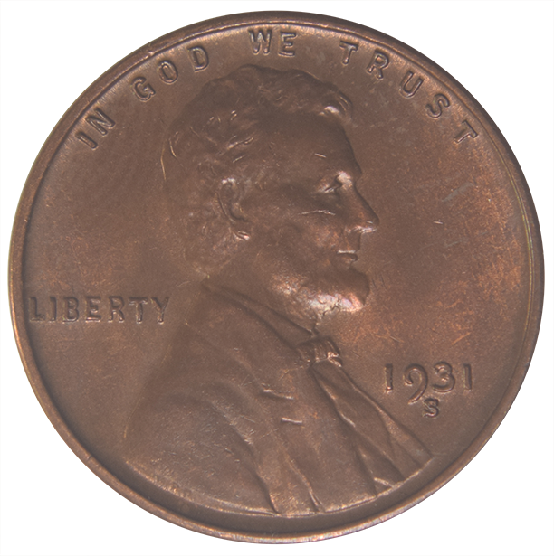 1931-S Lincoln Cent Gem BU Red/Brown