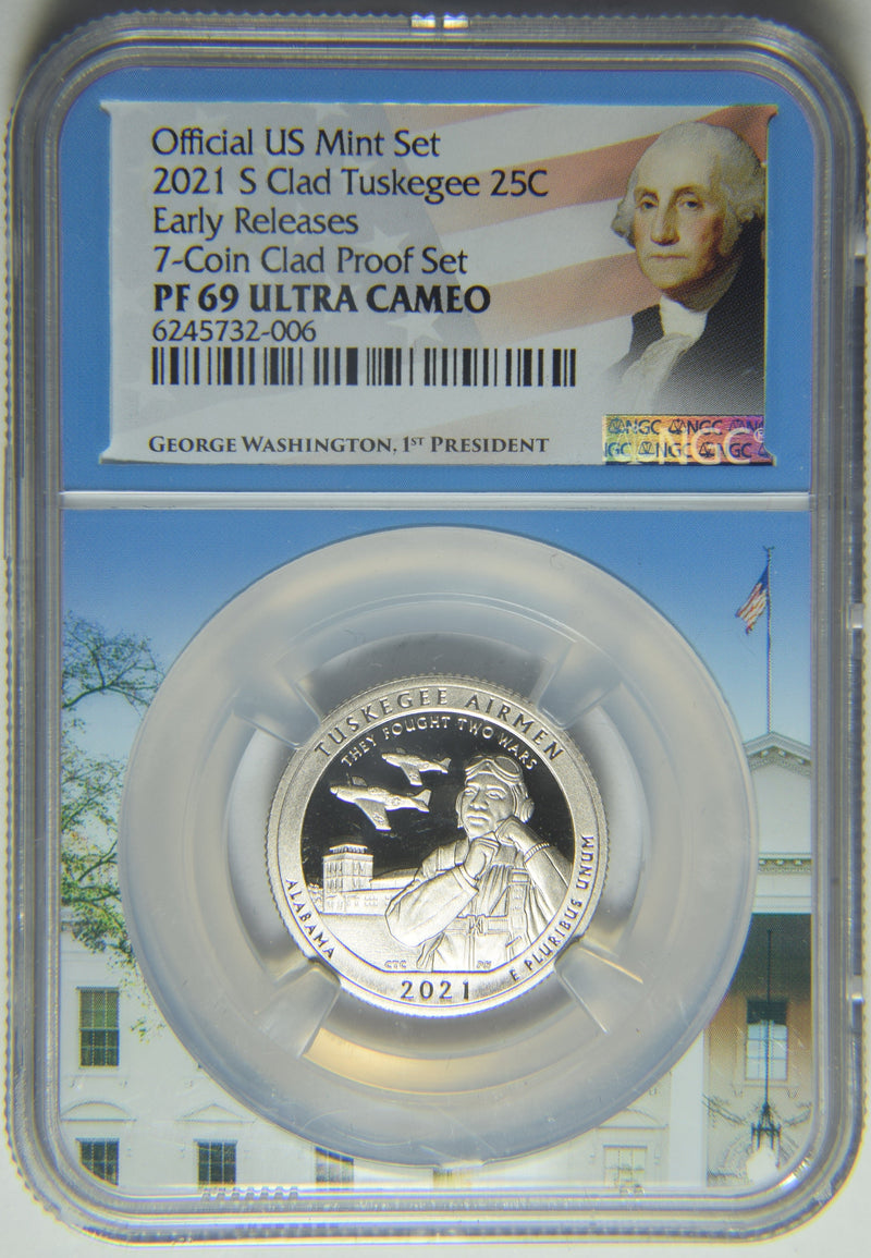 2021-S Tuskegee Airmen Silver Quarter NGC PF-69 Ultra Cameo Early Releases