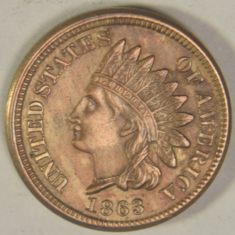 1863 Copper-Nickel Indian Cent Choice Brilliant Uncirculated