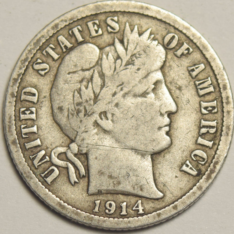 1914-D Barber Dime Fine