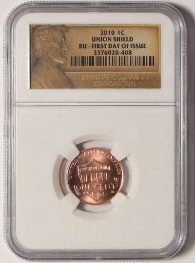 2010 Lincoln Shield Cent NGC BU First Day of Issue