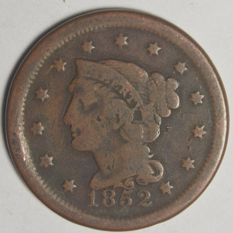 1852 Braided Hair Large Cent . . . . Very Good