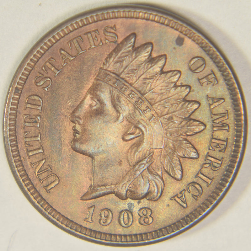 1908 Indian Cent Gem BU Red/Brown