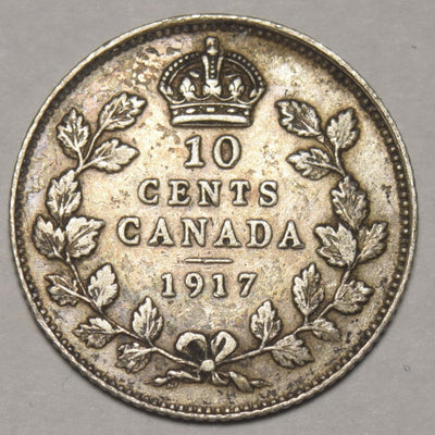 1917 Canadian 10 Cents Extremely Fine