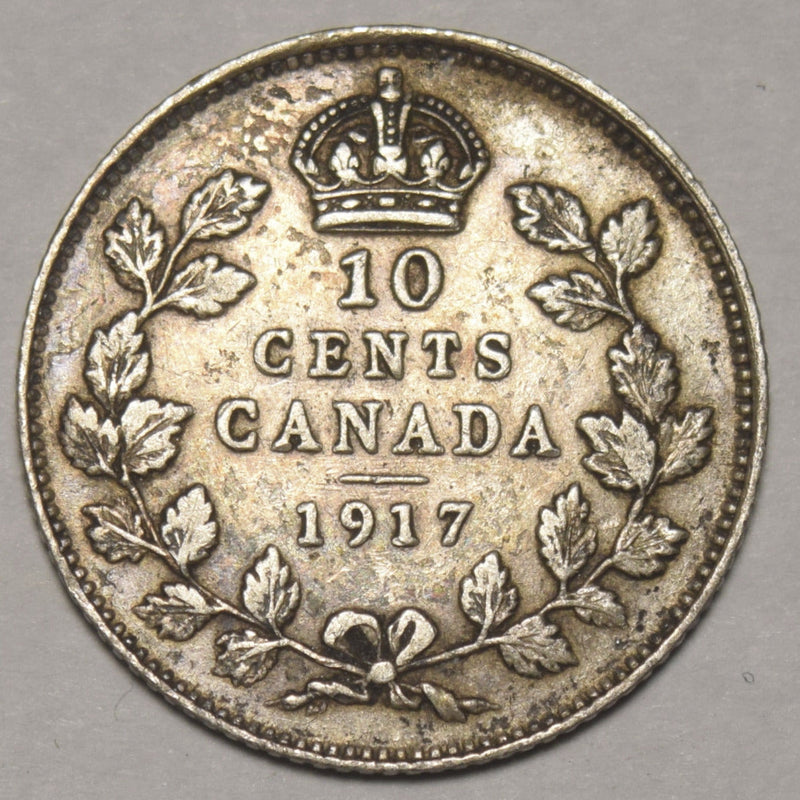 1917 Canadian 10 Cents Extremely Fine