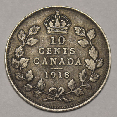 1918 Canadian 10 Cents Very Fine