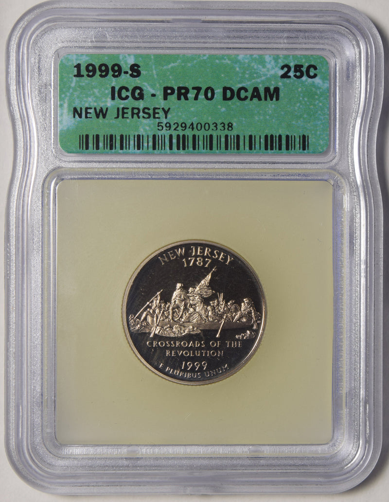 1999-S New Jersey State Quarter . . . . ICG PR-70 DCAM