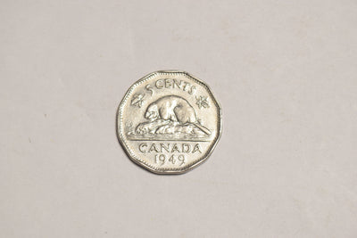 1949 Canadian 5 Cents Choice About Uncirculated