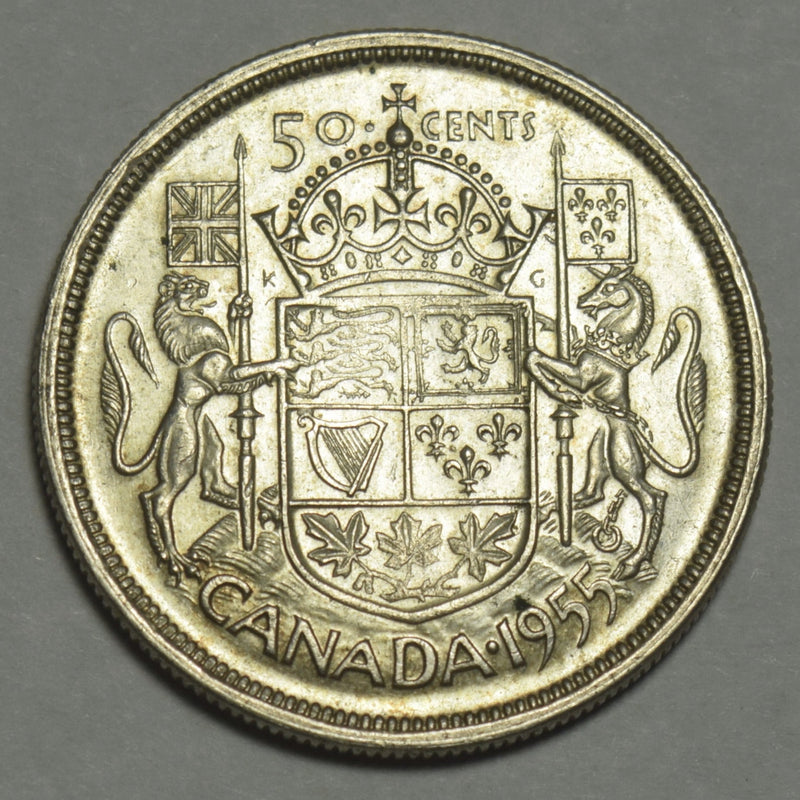 1955 Canadian Half Choice About Uncirculated