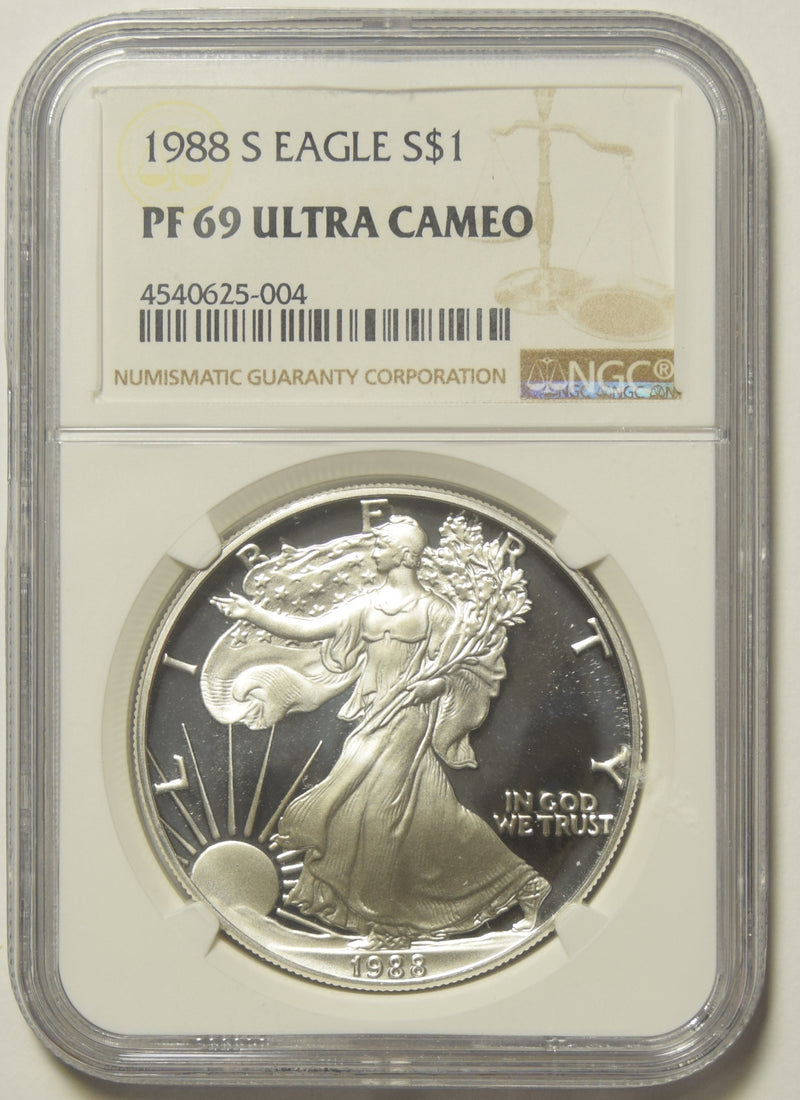 1988-S Silver Eagle NGC PF-69 Ultra Cameo