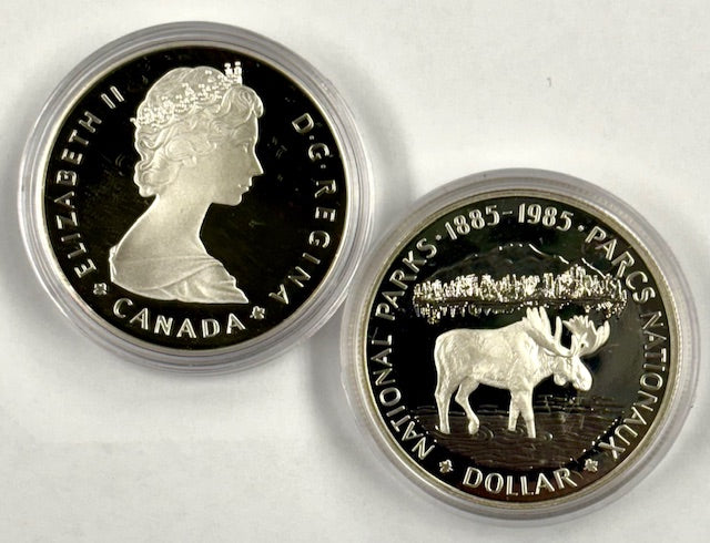 1985 Canadian ( Moose ) Silver Commemorative Dollar....Gem Proof