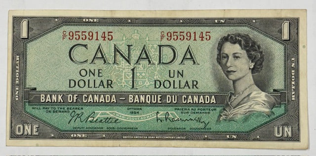 1954 $1.00 Canadian Note . . . . Extremely Fine