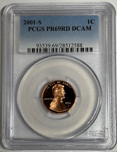 2001-S Lincoln Cent PCGS PR-69 RD DCAM