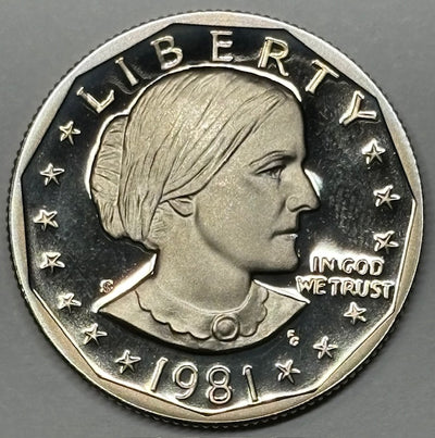 1981-S Type 2 Susan B. Anthony Dollar Superb Brilliant Proof Deep Cameo