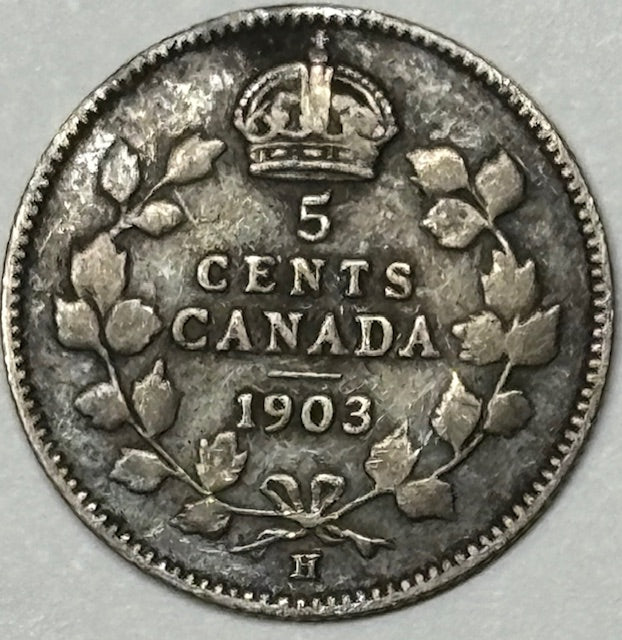 1903-H Canadian 5 Cents Very Fine