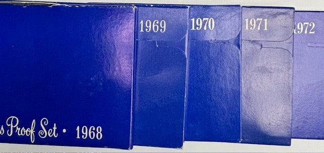 1968 to 1972 Early Blue Box Proof Set Sale