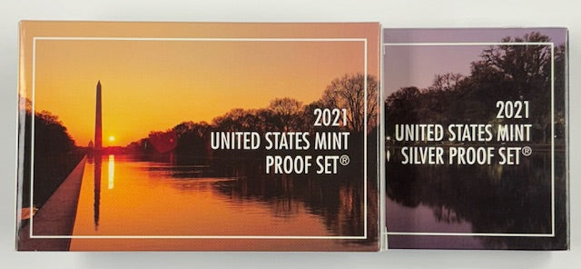 Both 2021-S 7-coin Clad and Silver Proof Sets . . . . Superb Brilliant Proof