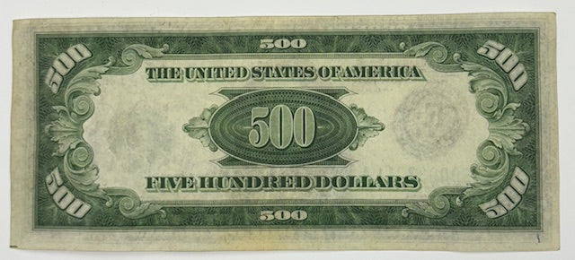 1934 A $500.00 Federal Reserve Notes Attractive Extremely Fine Condition