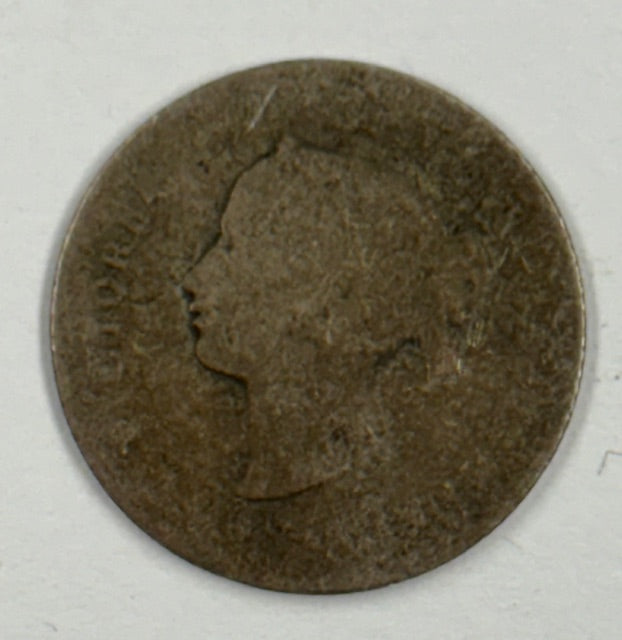 1875-H Small Date Canadian 5 Cents . . . . About Good