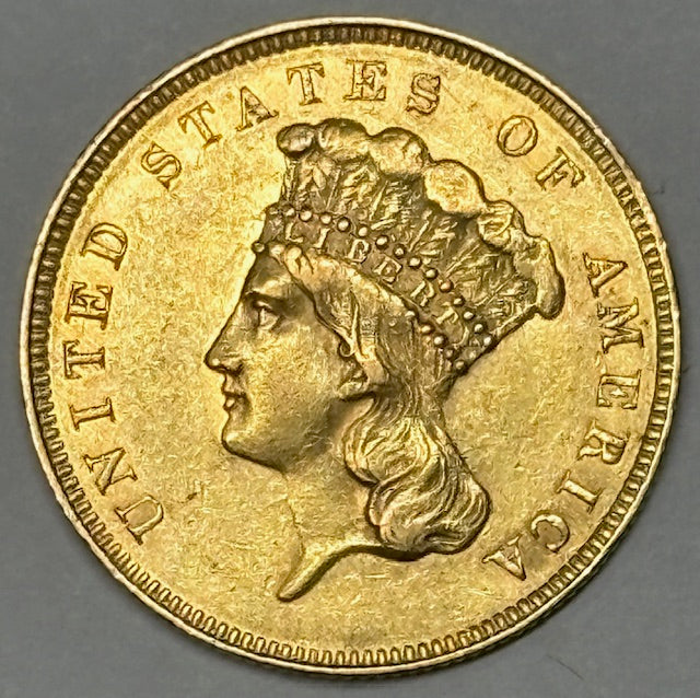 1862 $3.00 Gold Princess . . . . Choice About Uncirculated