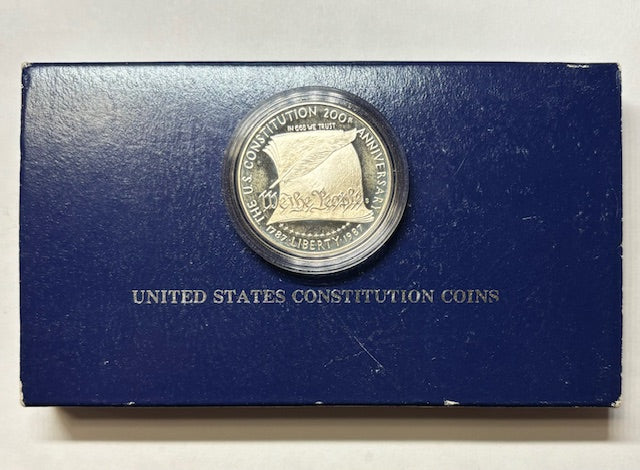 1987-S Constitution Bicentennial Silver Dollar . . . . Gem Brilliant Proof in original U.S. Mint Box