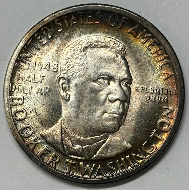 Booker T. Washington Half 1948-S . . . . Superb BU Color!