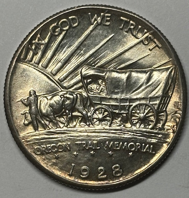 Oregon Trail Half 1928 . . . . Superb Brilliant Uncirculated