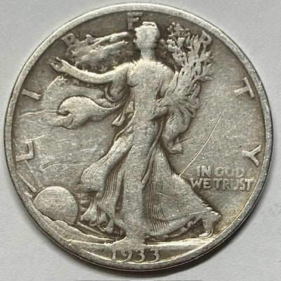 1933-S Walking Liberty Half VG scratched