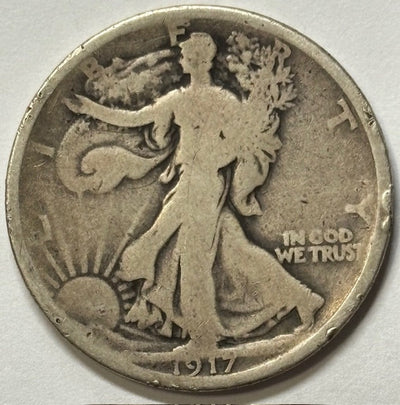 1917-S Reverse Walking Liberty Half Good