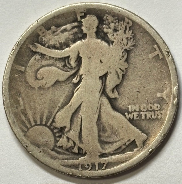 1917-S Reverse Walking Liberty Half Good