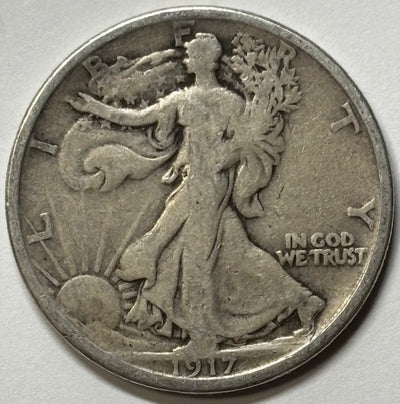 1917-S Reverse Walking Liberty Half Very Fine