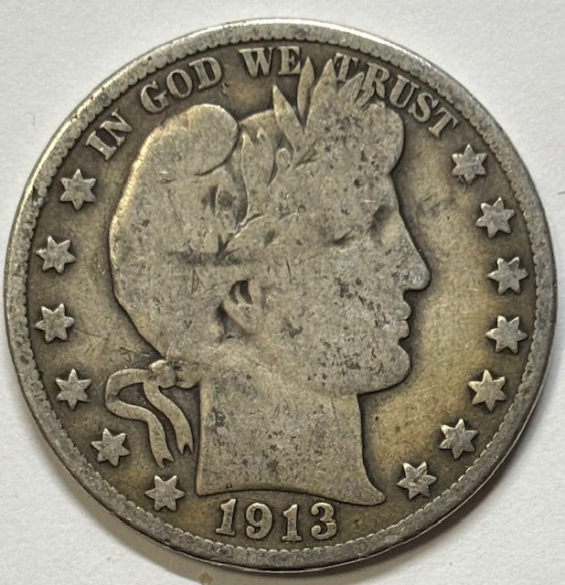 1913-D Barber Half . . . . Very Good