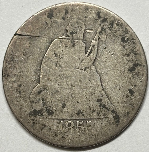 1857-O Seated Liberty Quarter . . . . Poor