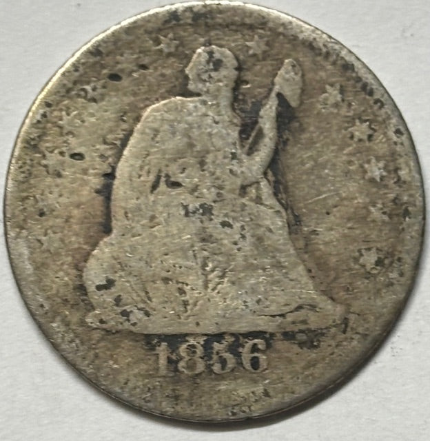 1856-O Seated Liberty Quarter . . . . AG rough