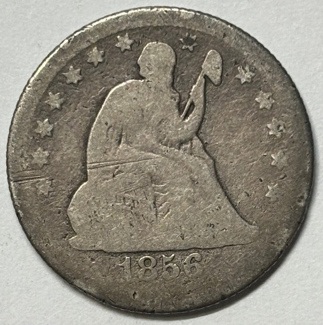 1856-O Seated Liberty Quarter . . . . About Good