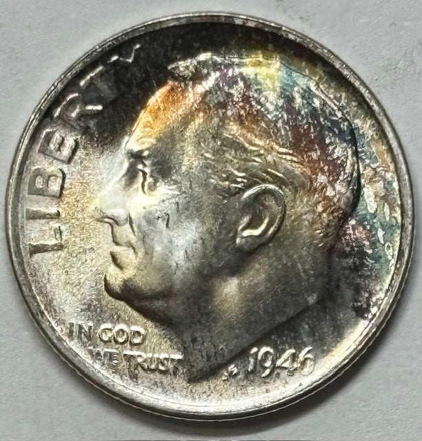 1946-S Roosevelt Dime . . . . Choice Uncirculated Color!