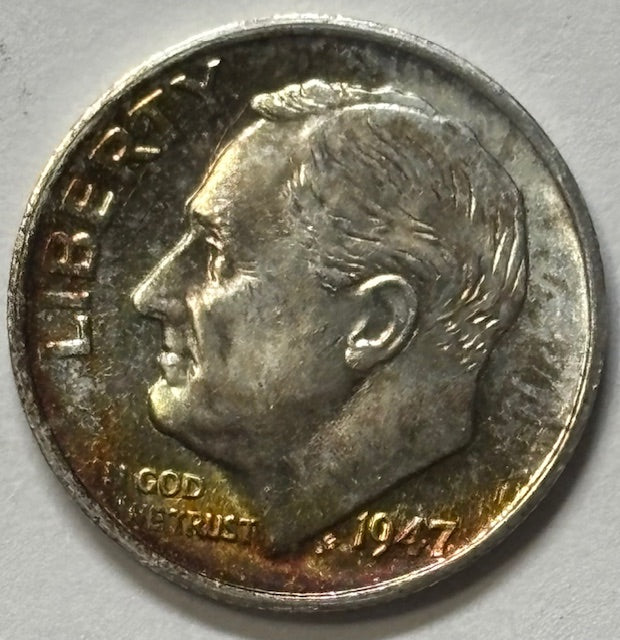 1947-S Roosevelt Dime . . . . Choice Uncirculated Color!