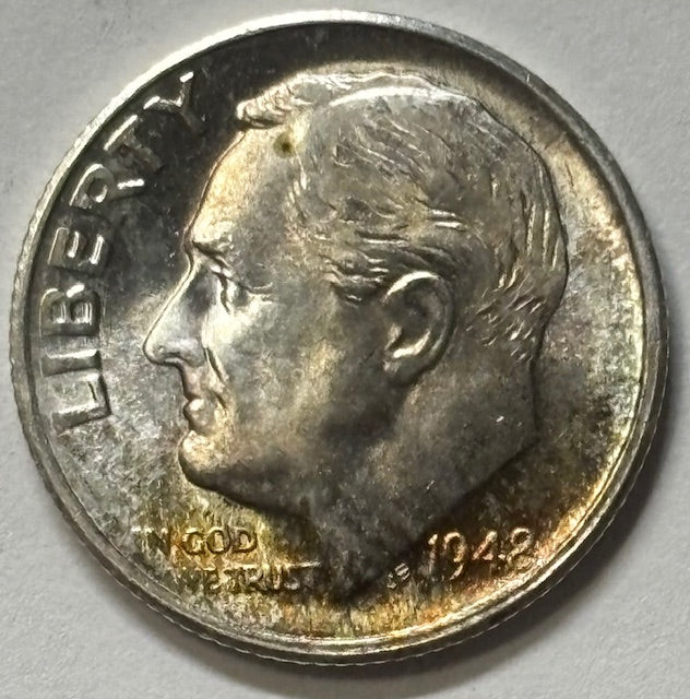 1948-S Roosevelt Dime . . . . Choice Uncirculated Color!